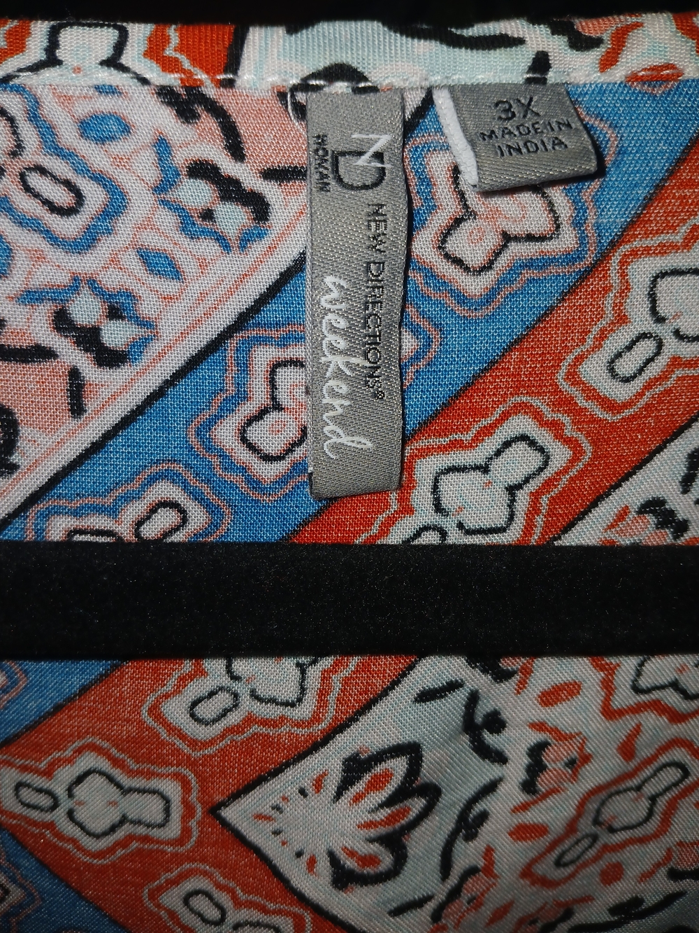 New Direction Weekend Printed Top - Blue & Coral